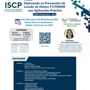 Diplomado en Prevención de lavado de Dinero FT/FPADM con Aplicación Práctica G23