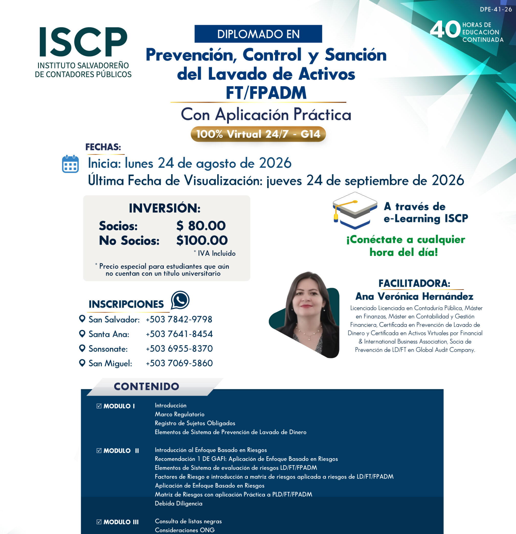 Diplomado en Prevención, Control y Sanción de Lavado de Activos con Aplicación Práctica G14
