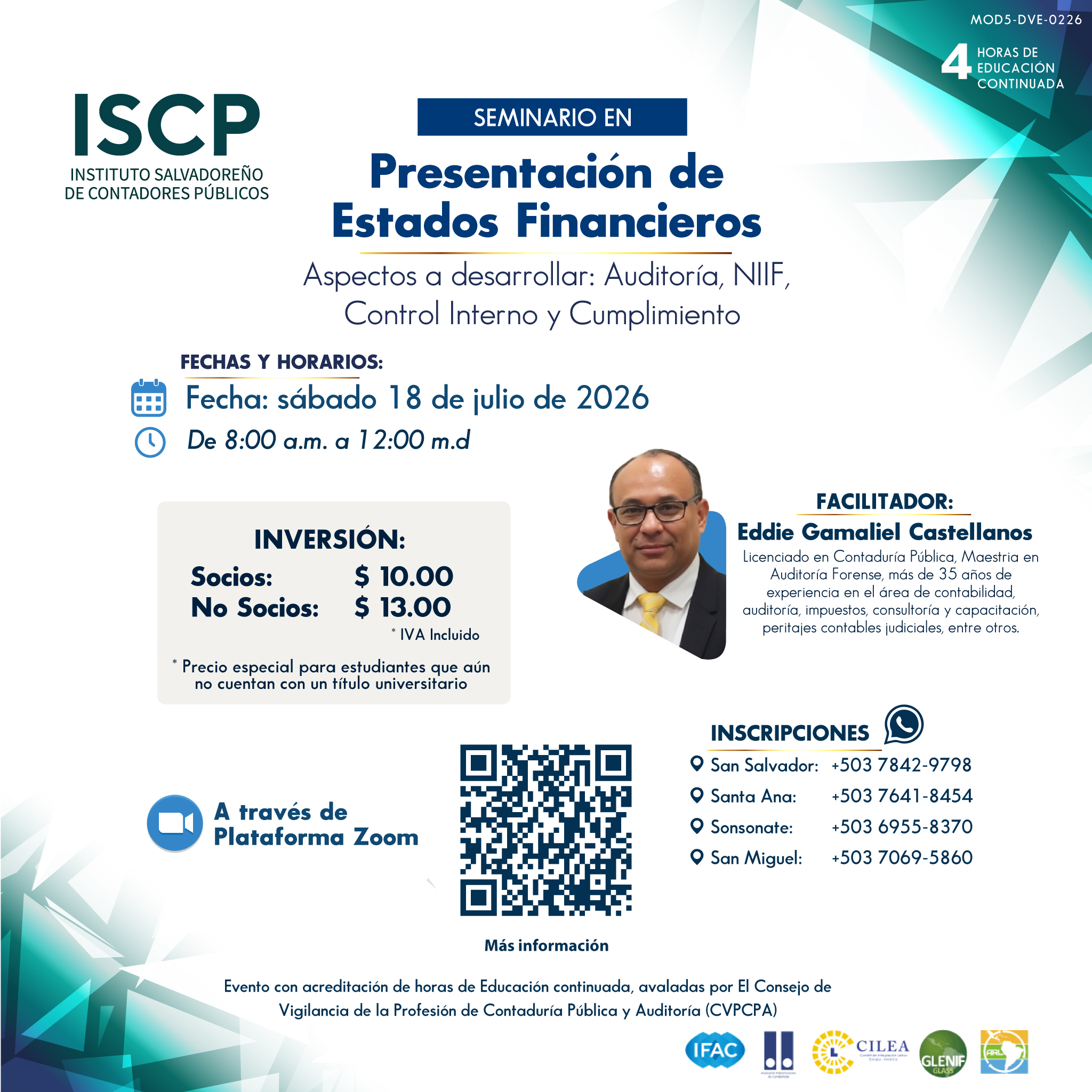 Seminario Presentación de Estados Financieros e Informes (con enfoque a Auditoria, NIIF, Control Interno y Cumplimiento)