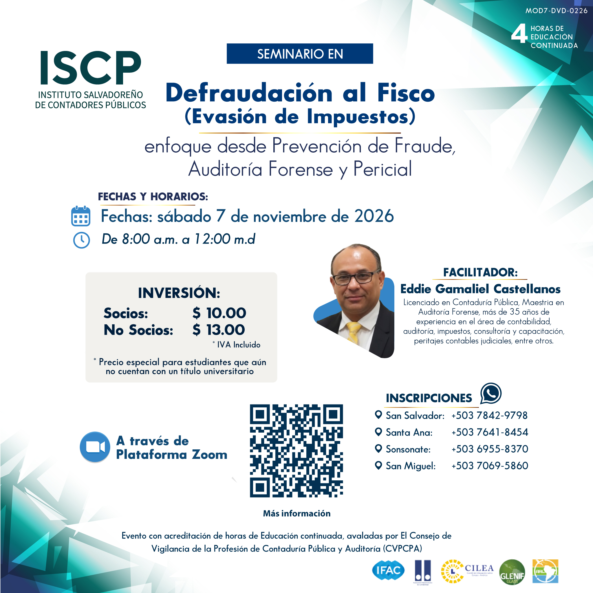 Seminario Defraudación al Fisco (Evación de Impuestos) enfoque desde Prevención de Fraude, Auditoría Forense y Pericial
