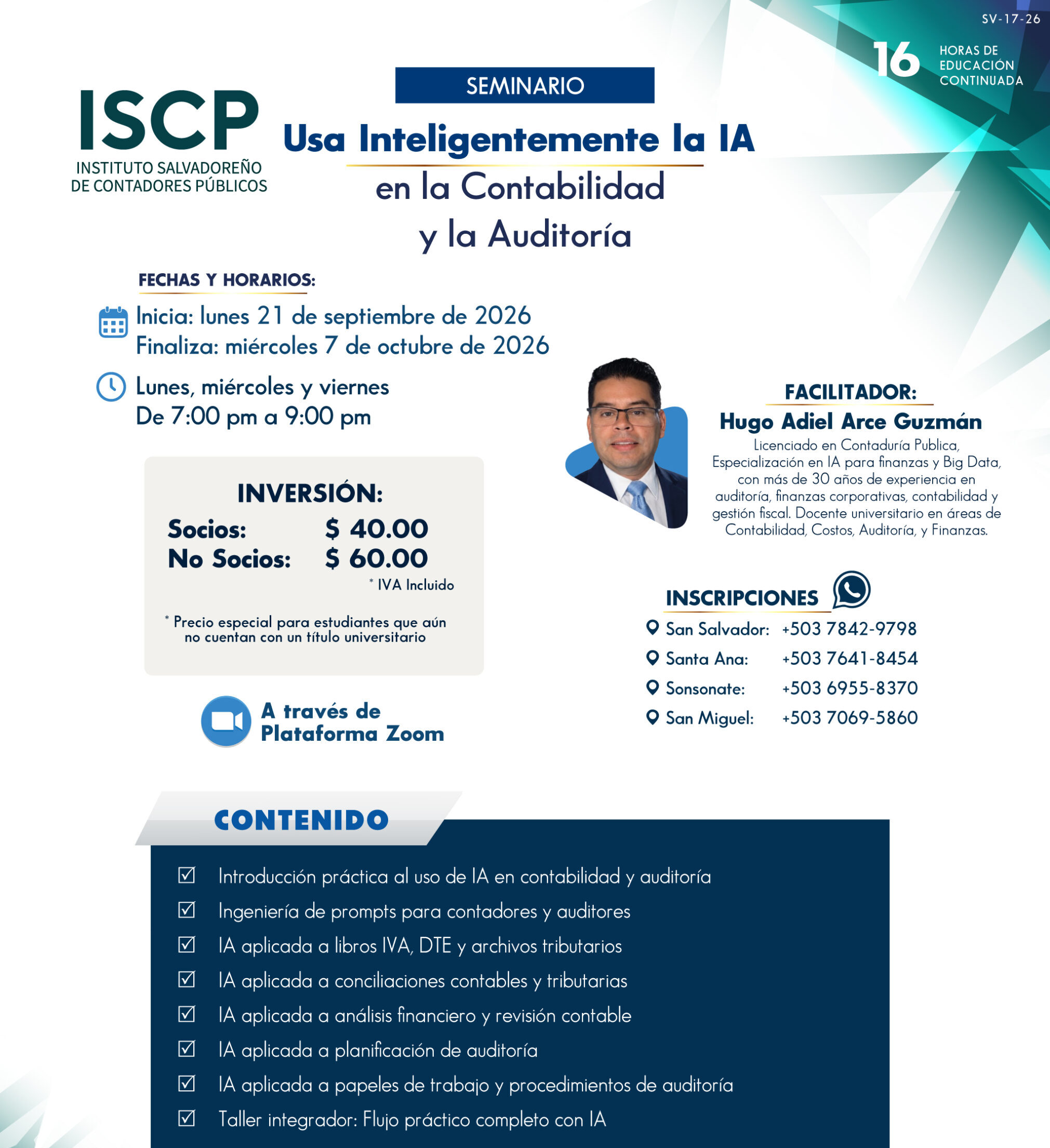 Seminario Usa Inteligentemente la IA en la Contabilidad y la Auditoría