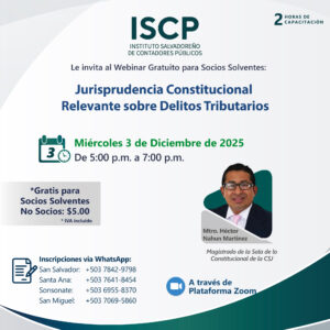 Webinar Gratuito para Socios Solventes: Jurisprudencia Constitucional Relevantes sobre Delitos Tributarios