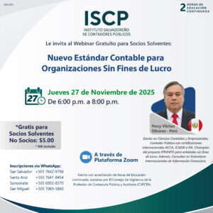 Webinar Gratuito para Socios Solventes: Nuevo Estándar Contable para Organizaciones Sin Fines de Lucro